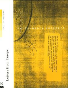 Front cover of Performance Research: Volume 2 Issue 1 - Letters from Europe