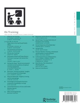 Back cover of Performance Research: Volume 14 Issue 2 - On Training
