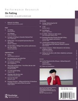 Back cover of Performance Research: Volume 18 Issue 4 - On Falling