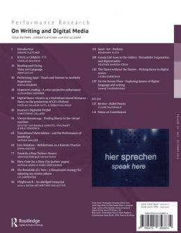 Back cover of Performance Research: Volume 18 Issue 5 - On Writing & Digital Media